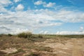 Landscape of the clouds over the steppe. sunny day Royalty Free Stock Photo