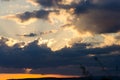 Landscape with clouds on sky at sunset Royalty Free Stock Photo