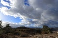 Landscape and cloudy skies in Corbieres, France