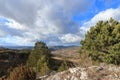 Landscape and cloudy skies in Corbieres, France