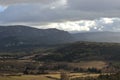 Landscape and cloudy sky in Corbieres, France