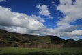 Landscape and cloudy sky in Pyrennes. Royalty Free Stock Photo