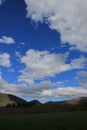 Landscape and cloudy sky in Pyrennes. Royalty Free Stock Photo