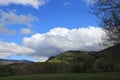 Landscape and cloudy sky in Pyrennes. Royalty Free Stock Photo