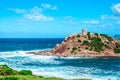 Landscape of the coast of porticciolo in a windy day Royalty Free Stock Photo