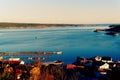 Landscape coast of the sea and fjord