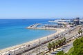 Landscape of coastline of Catalonia, view of with Mediterranean Balcony, Tarragona, Spain. Royalty Free Stock Photo