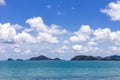 Landscape colorful blue sky with beautiful cloud and scintillation sea and island in asia Royalty Free Stock Photo