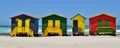 Colorful changing huts on a beach