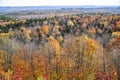 Landscape with colorful hills covered with autumn maples in Vermont in New England