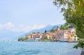 Landscape Of Como lake in Italy. Spectacular view on coastal town - Bellagio, Lombardy. Famous Italian recreation zone and popular Royalty Free Stock Photo