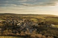 Landscape of Corfe village in Dorset during beautiful sunset Royalty Free Stock Photo