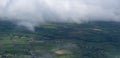 Landscape cork county from air plane window. Ireland green fields from above Royalty Free Stock Photo