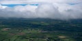 Landscape cork county from air plane window. Ireland green fields from above Royalty Free Stock Photo