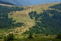 Landscape with country road in the Apuseni mountains. Royalty Free Stock Photo