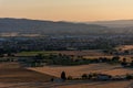 Landscape of the countryside from Assisi at sunset, Umbria Italy Royalty Free Stock Photo