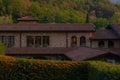 A landscape of the countryside near Iseo Lake at sunrise, Italy Royalty Free Stock Photo