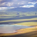 Landscape of crater ngoro ngoro in tanzania Royalty Free Stock Photo