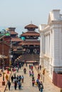 A landscape of a crowded local market near Kathmandu Durbar Square, Kathmandu Royalty Free Stock Photo