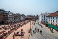 A landscape of a crowded local market near Kathmandu Durbar Square, Kathmandu Royalty Free Stock Photo