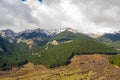 Landscape of Cuerda Larga mountain range with snow in the summits Royalty Free Stock Photo