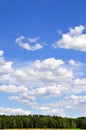 Landscape with cumulus clouds Royalty Free Stock Photo