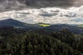 Landscape of the Czech Switzerland National Park, Czech Republic. Mariina vyhlidka viewpoint visibl Royalty Free Stock Photo