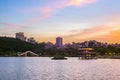 Landscape of Dahu Park in Taipei, Taiwan Royalty Free Stock Photo