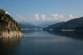 Famous romanian landscape: Dam lake Vidraru, in Romania Royalty Free Stock Photo