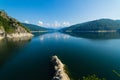 Famous romanian landscape: Dam lake Vidraru, in Romania Royalty Free Stock Photo