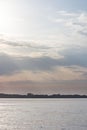 Landscape on the Danube River. Beautiful sky and river Royalty Free Stock Photo