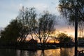 Landscape on the Danube River. Danube River. Beautiful sky and river Royalty Free Stock Photo