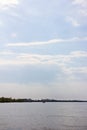Landscape on the Danube River. Danube River. Beautiful sky and river Royalty Free Stock Photo
