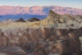 Landscape of Death Valley National Park at Zabriskie Point in the morning. Picturesque of a desert. Erosional landscape