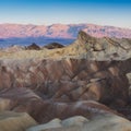 Landscape of Death Valley National Park at Zabriskie Point in the morning. Picturesque of a desert. Erosional landscape