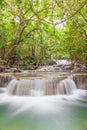 Landscape of deep forest waterfall in National Park, Kanjanaburi, Thailand. Royalty Free Stock Photo