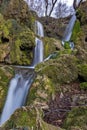 Landscape of Deep forest Waterfall near village of Bachkovo, Bulgaria Royalty Free Stock Photo