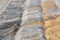 Landscape with deposits unused soil after digging Hambach mine Germany