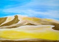 Landscape in the desert Yellow huge Dunes