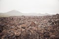 Landscape of a deserted arid rocky hilltop