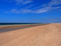 Deserted Beach At Praia Do Barril Tavira Portugal Royalty Free Stock Photo