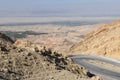 Landscape of desertic mountains over dead sea in Jordan Royalty Free Stock Photo