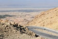 Landscape of desertic mountains over dead sea in Jordan Royalty Free Stock Photo