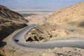 Landscape of desertic mountains over dead sea in Jordan Royalty Free Stock Photo