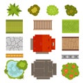 Landscape design constructor vector set. Royalty Free Stock Photo