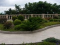 Landscape design garden at Holy Trinity Monastery Batumi, Georgia Royalty Free Stock Photo