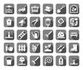 Landscape design, icons, monochromatic, gray, vector.