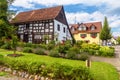 Landscape design at residential houses in Reichenau Island, Germany Royalty Free Stock Photo