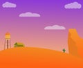 Desert nature landscape flat illustration