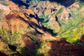 Landscape detail of beautiful Waimea canyon colorful cliffs, Kauai Royalty Free Stock Photo
